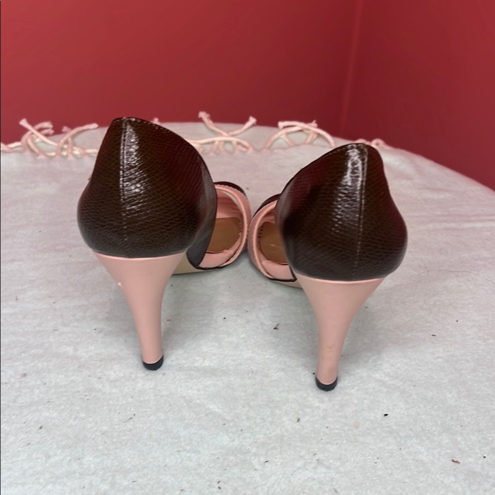 Shoe Dazzle Two-Tone Pink and Brown Heels - Picture 6 of 10